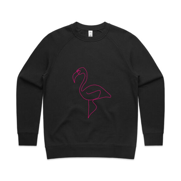 Flamingo Print - Womens Crew Neck Thumbnail