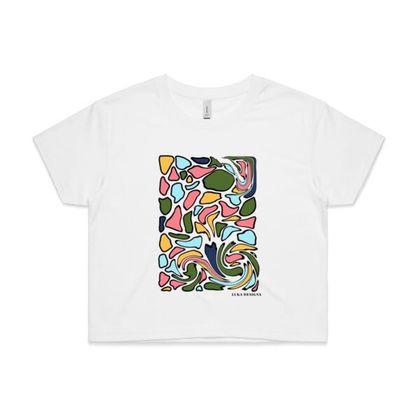Fragments Print - Womens Crop Tee Thumbnail