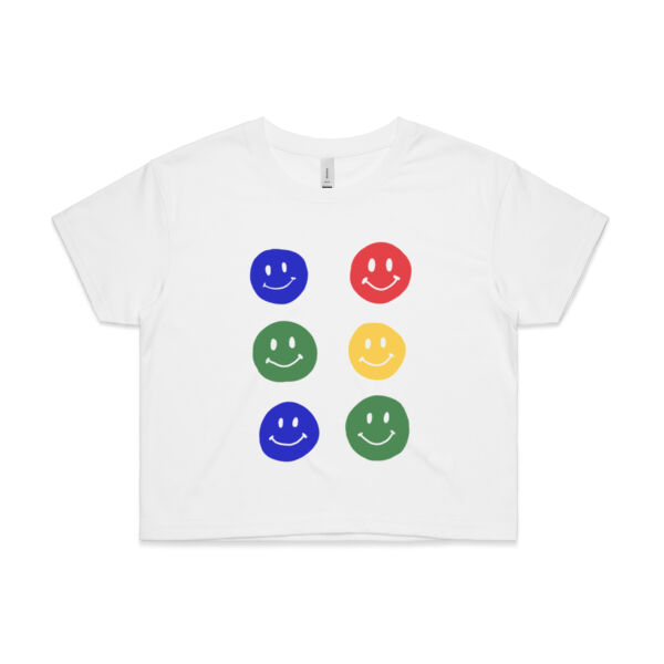 Smilie Print - Womens Crop Tee Thumbnail