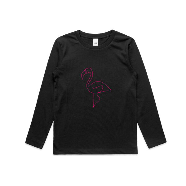 Flamingo Print - Kids Longsleeve Tee Thumbnail