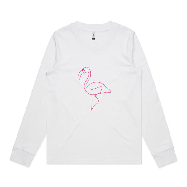 Flamingo Print - Womens Longsleeve Tee Thumbnail